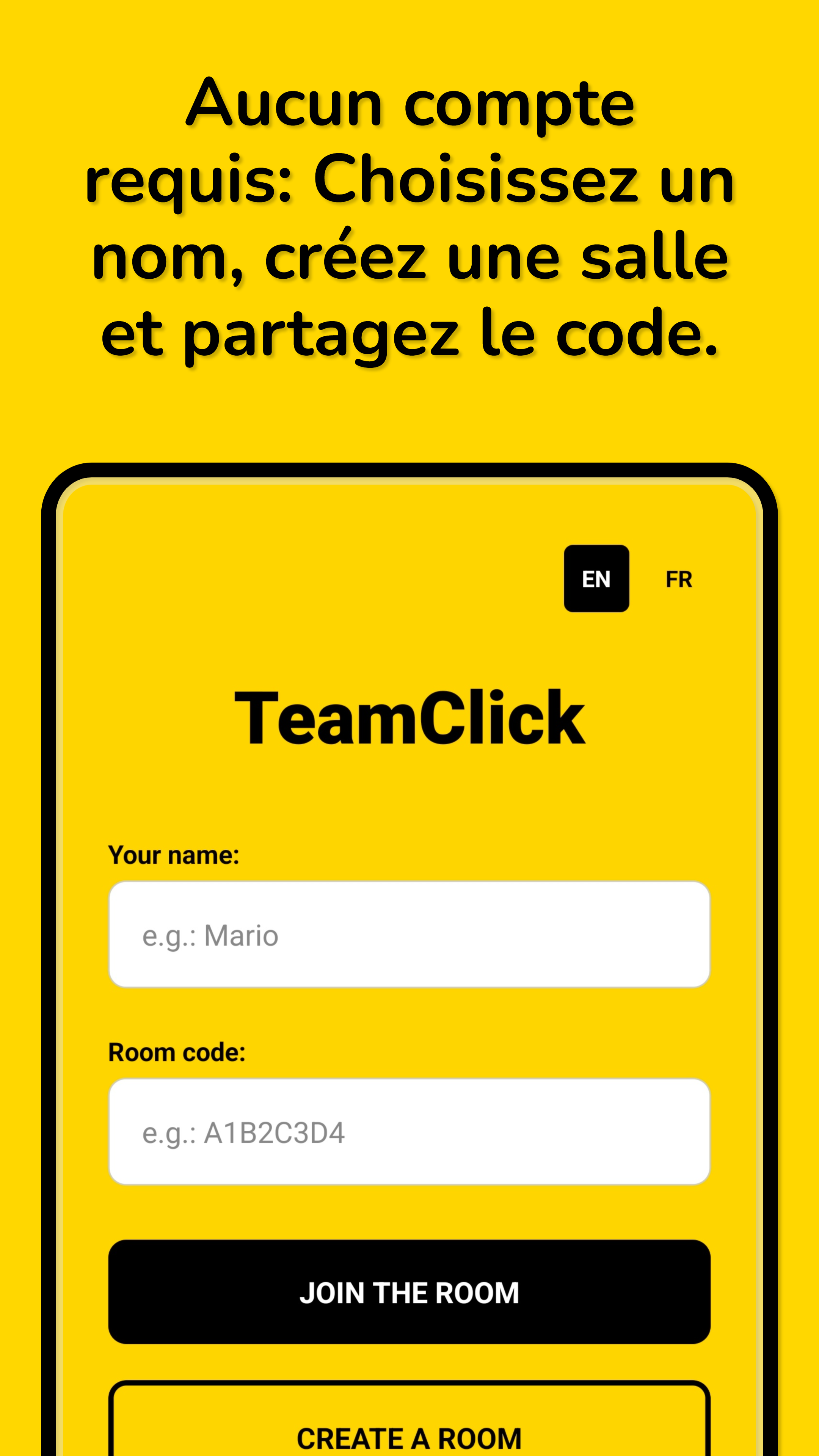 Écran TeamClick 1